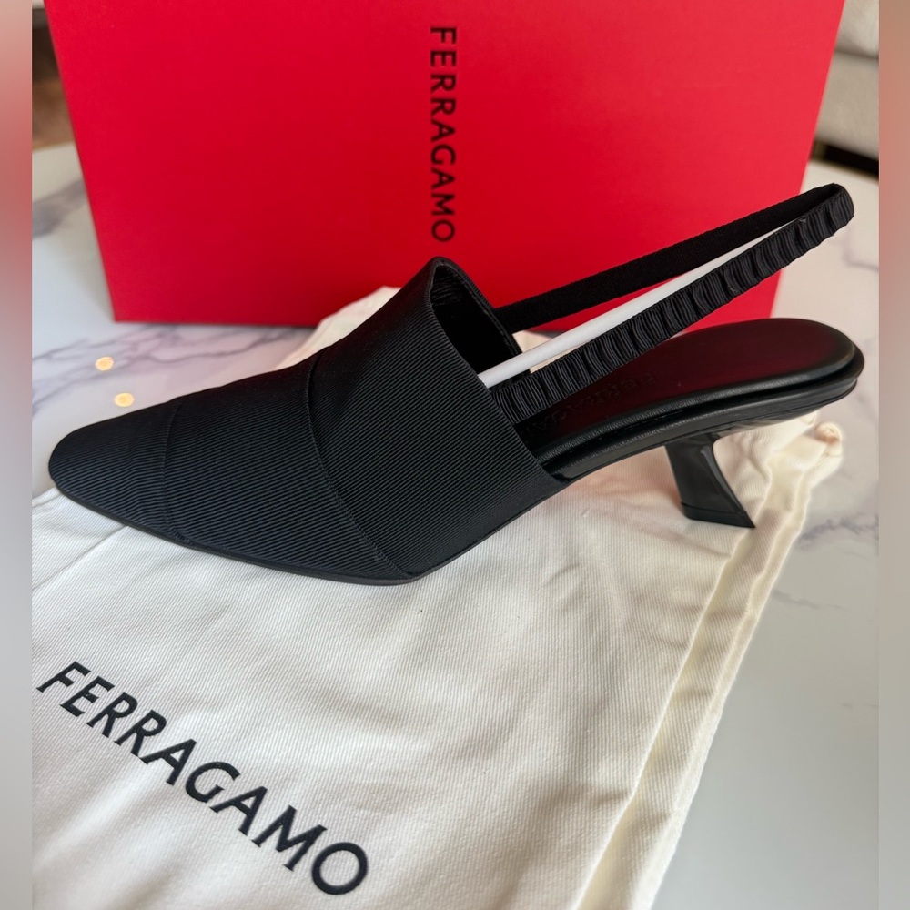 SALVATORE FERRAGAMO Algedi 55mm‎ Ribbed Slingback Mules
